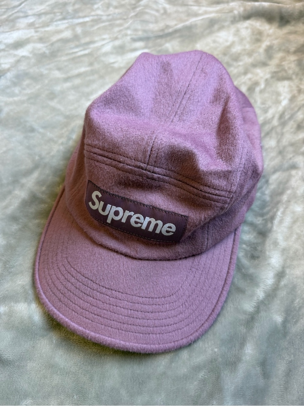 Supreme Lavender %100 Extrafine Wool Cap with Front Box Logo